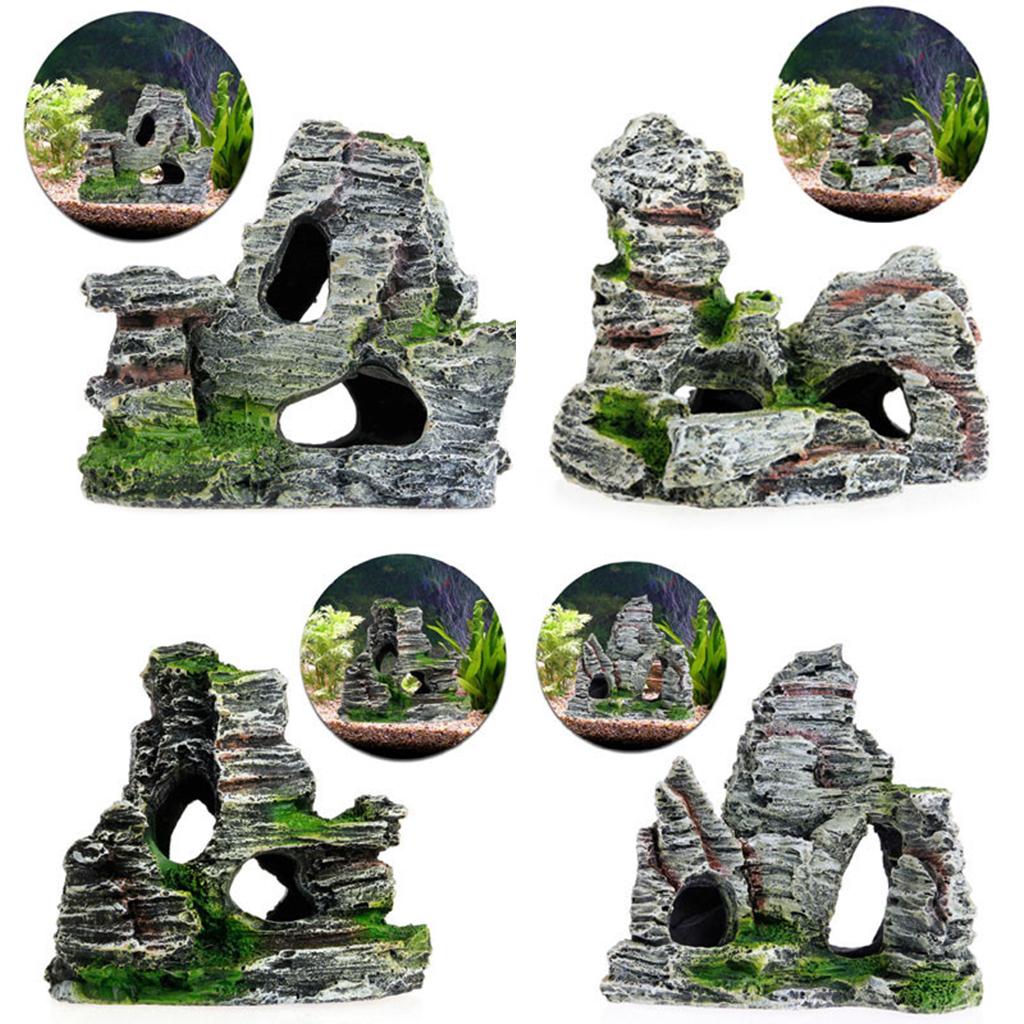 Aquarium Ornament Fish Tank Decor Crab View Stone Terrarium Cave 11.5x9x11cm