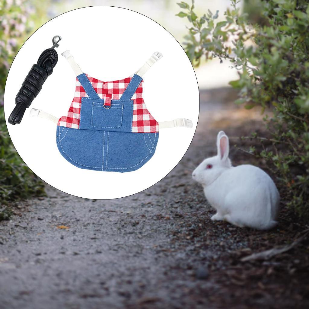 Rabbit Vest Harness Soft Breathable Jacket Coat for Walking Pet Supplies M Red