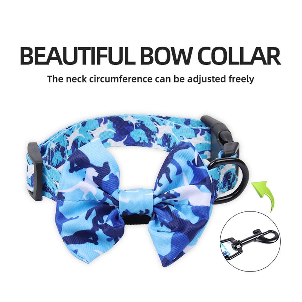 Dog Harness Set Breathable Bow-Knot Harnesses Vest for Training Running XL Blue