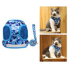 Adjustable Mesh Dog Harness with Leash Chest S M L XL for Small Dogs Cats Blue Camouflage L