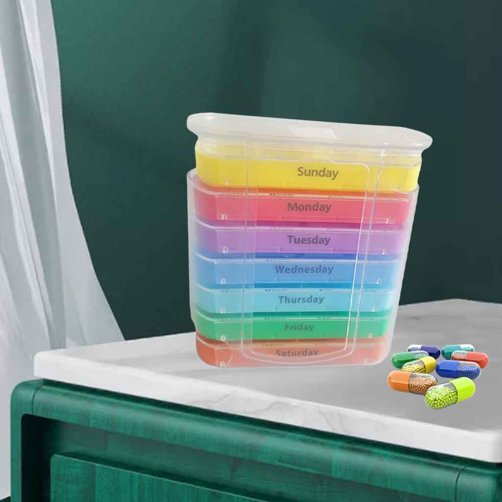 Weekly Pill Organizer 7 Day Case Daily Large Capacity to Hold Vitamins Pills