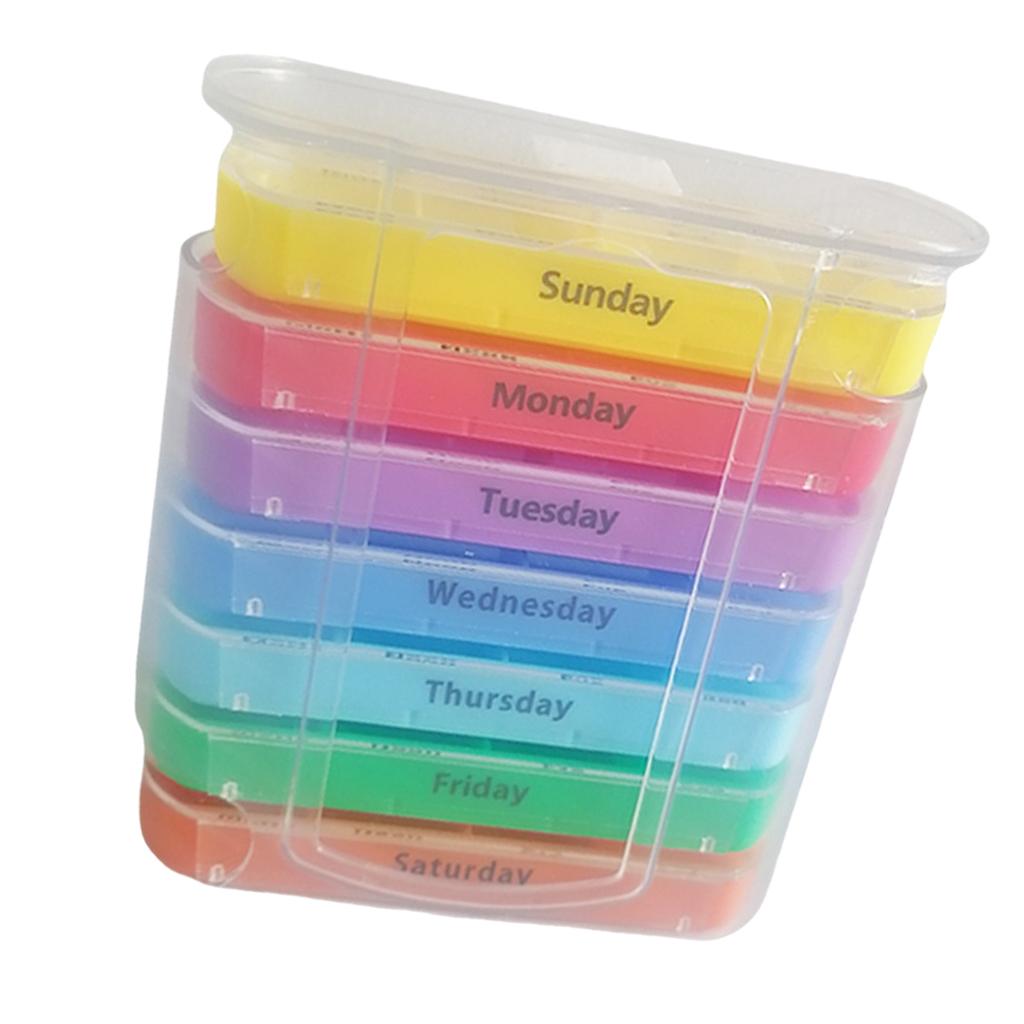 Weekly Pill Organizer 7 Day Case Daily Large Capacity to Hold Vitamins Pills