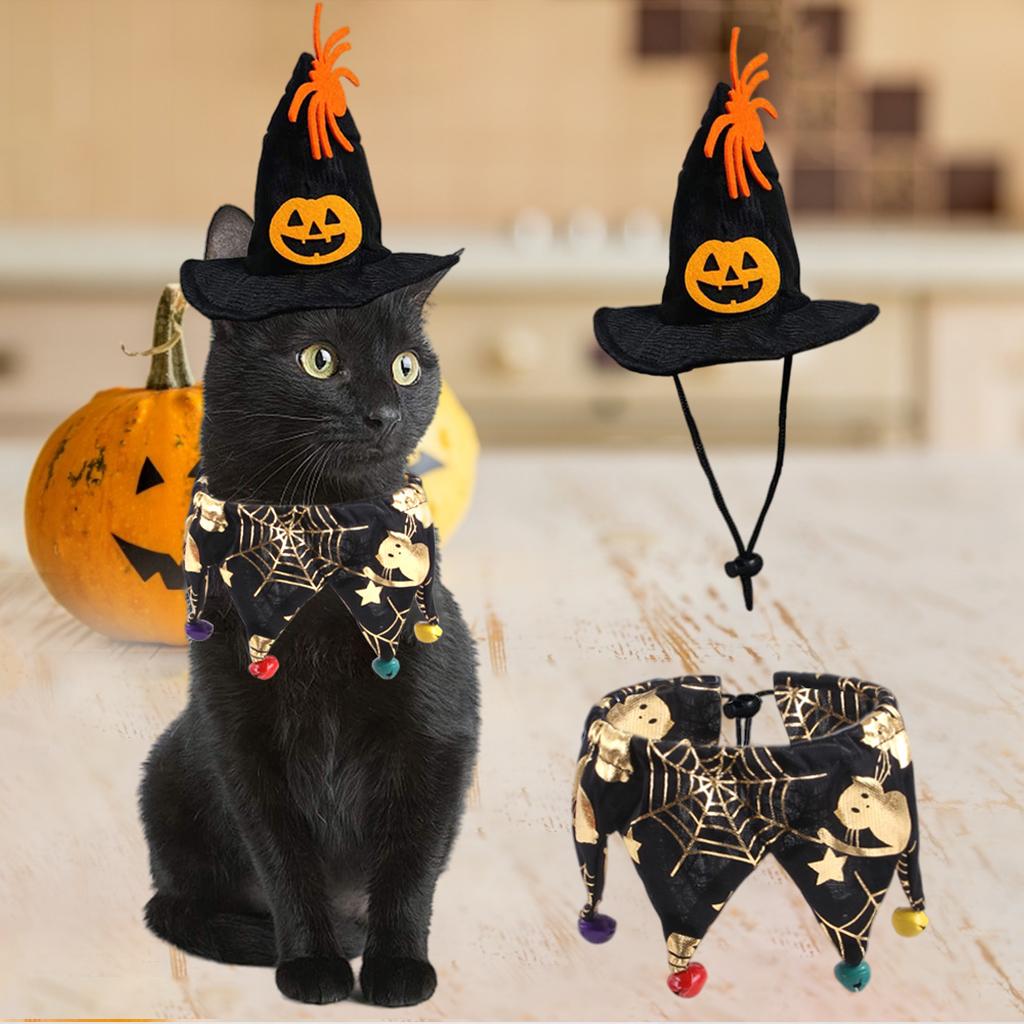 Soft Dog Cat Halloween Costumes Apparel Clothes Pet Supplies Hat Scarf