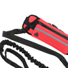 Strong Reflective Dog Leash Comfortable Pet Outdoor With Portable Waist Bag Red