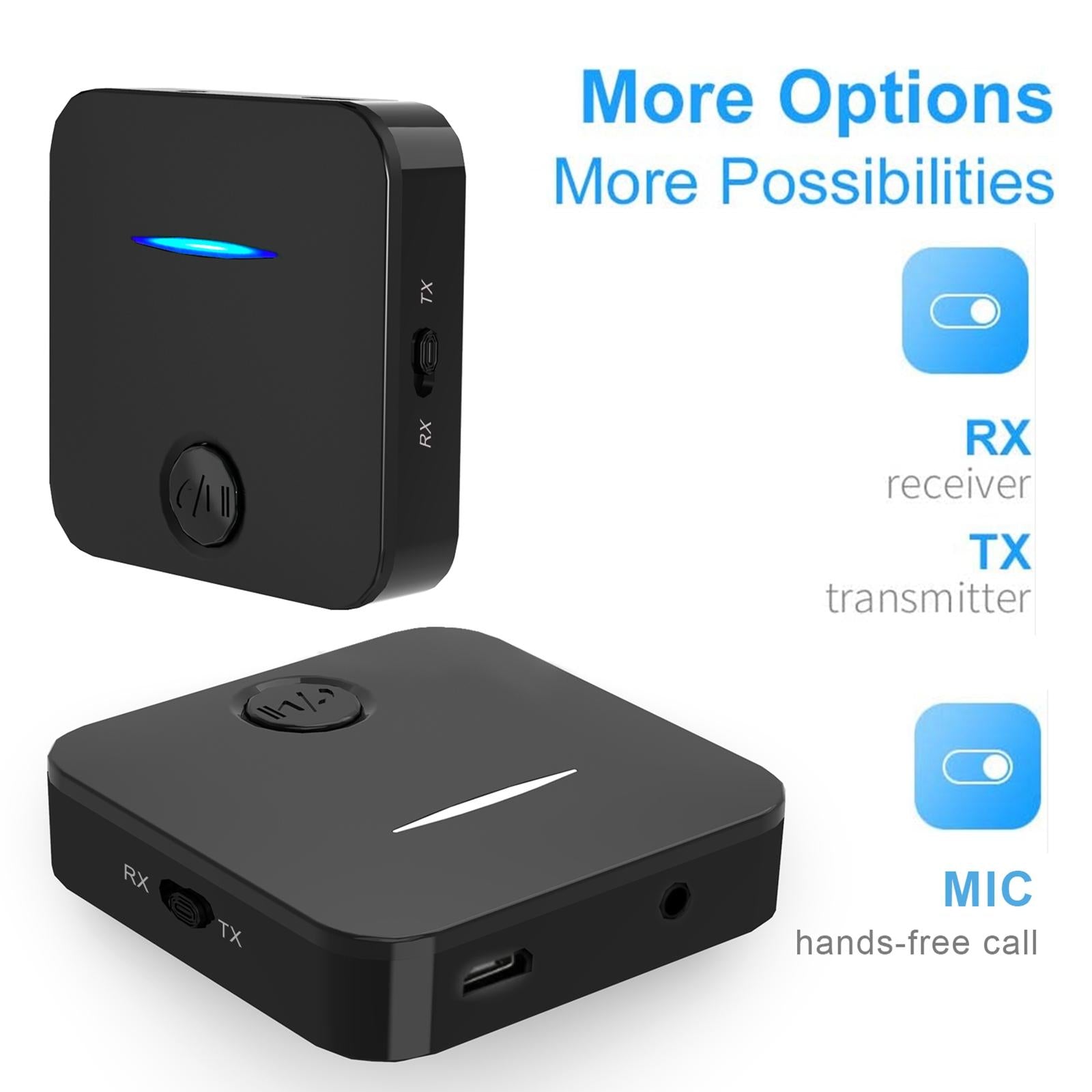 2 In 1 Bluetooth 5.0 Audio Transmitter Receiver Adapter 3.5mm Aux for TV PC