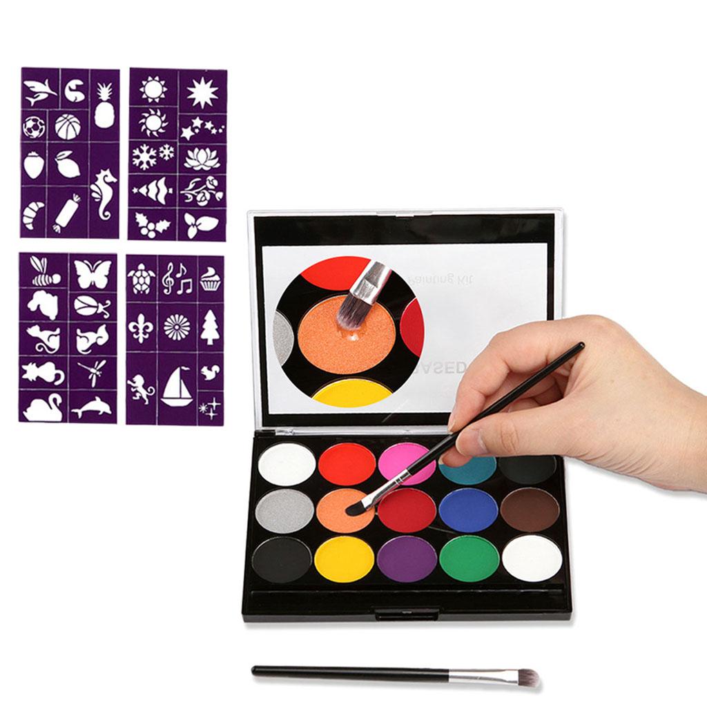 Face & Body Painting Pressed Powder Palettes Set 15 Colours Make Up Kit