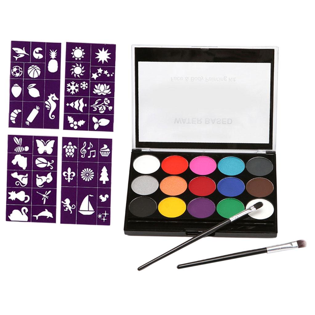 Face & Body Painting Pressed Powder Palettes Set 15 Colours Make Up Kit