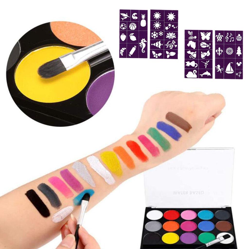 Face & Body Painting Pressed Powder Palettes Set 15 Colours Make Up Kit