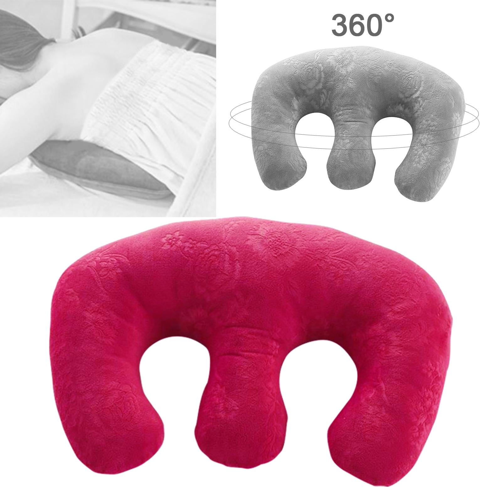 Detachable Chest Pillow Breast Pillow for SPA Beauty Salon Home  Rose Red