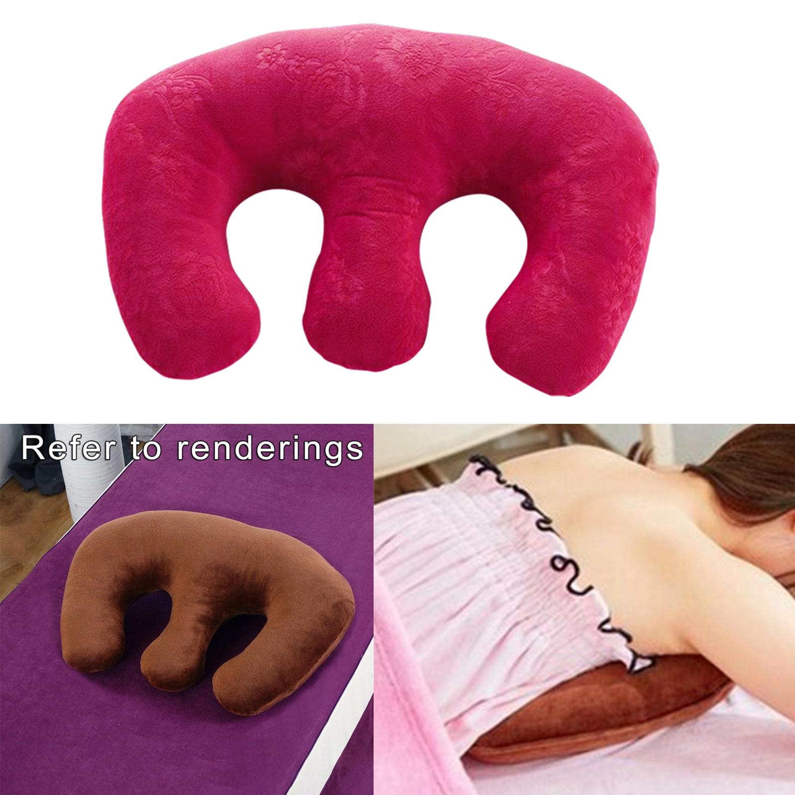 Detachable Chest Pillow Breast Pillow for SPA Beauty Salon Home  Rose Red