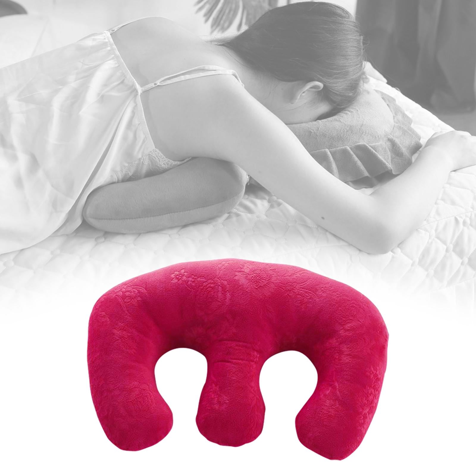 Detachable Chest Pillow Breast Pillow for SPA Beauty Salon Home  Rose Red