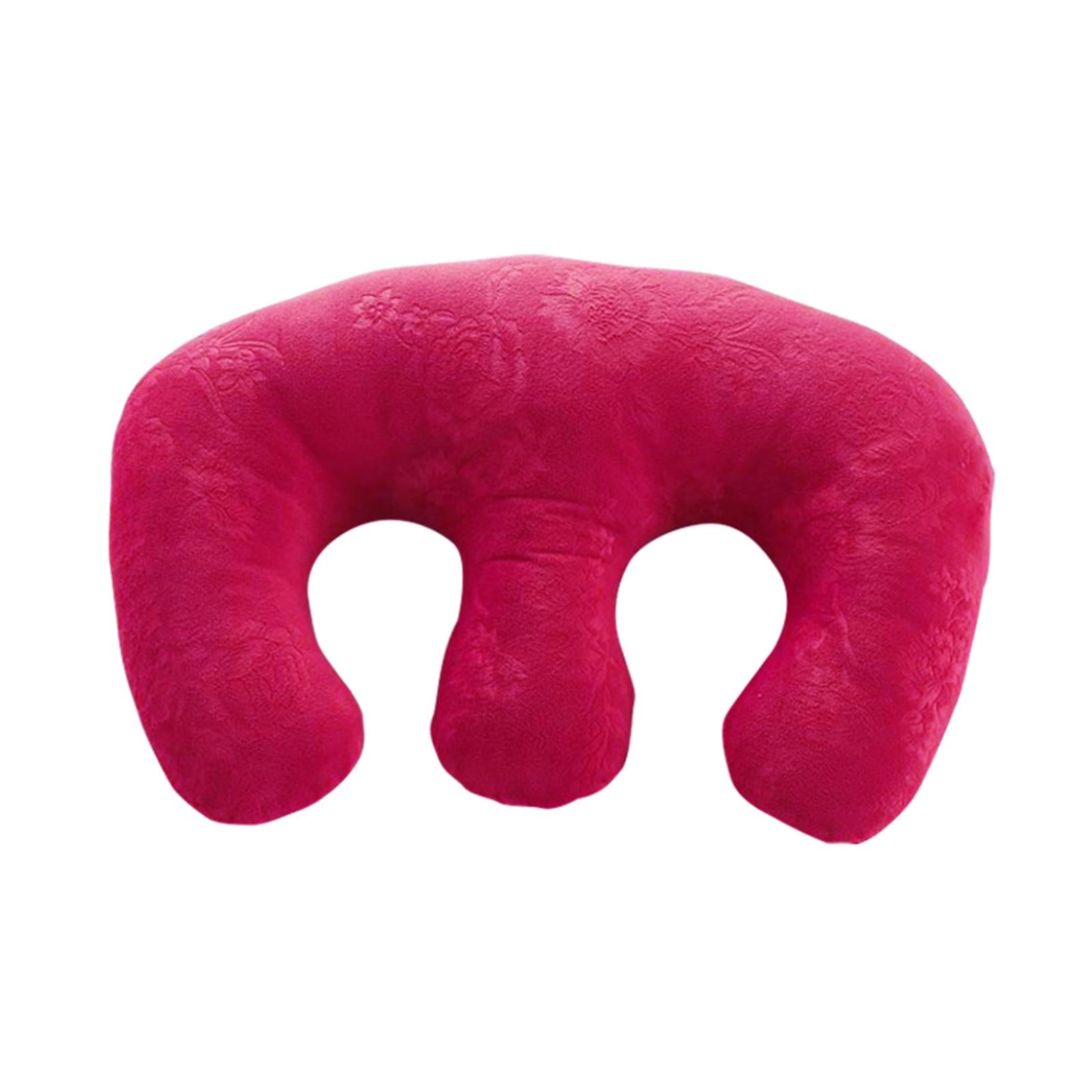 Detachable Chest Pillow Breast Pillow for SPA Beauty Salon Home  Rose Red