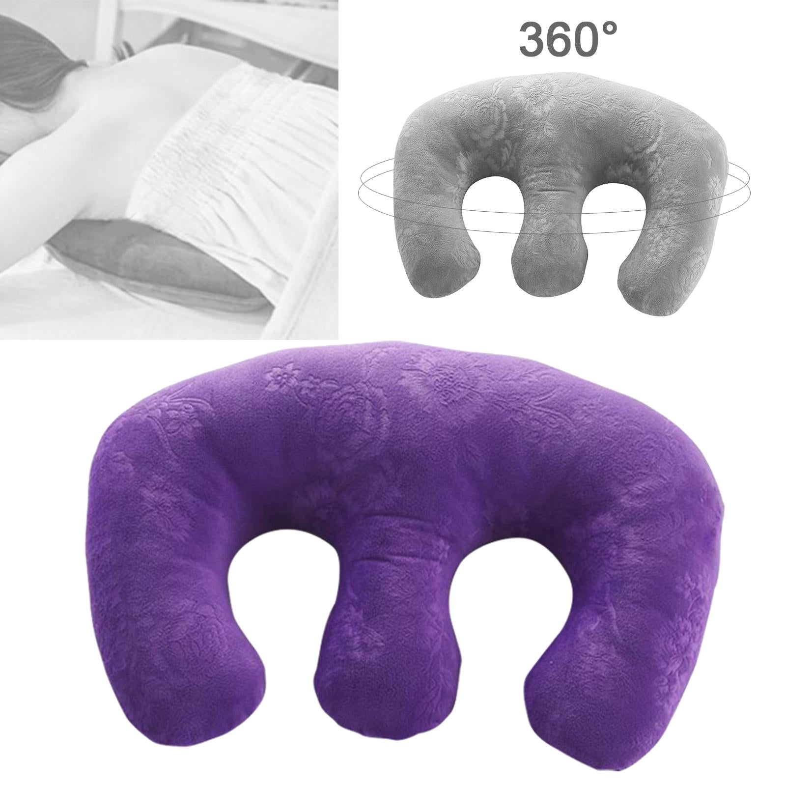 Detachable Chest Pillow Breast Pillow for SPA Beauty Salon Home  Purple