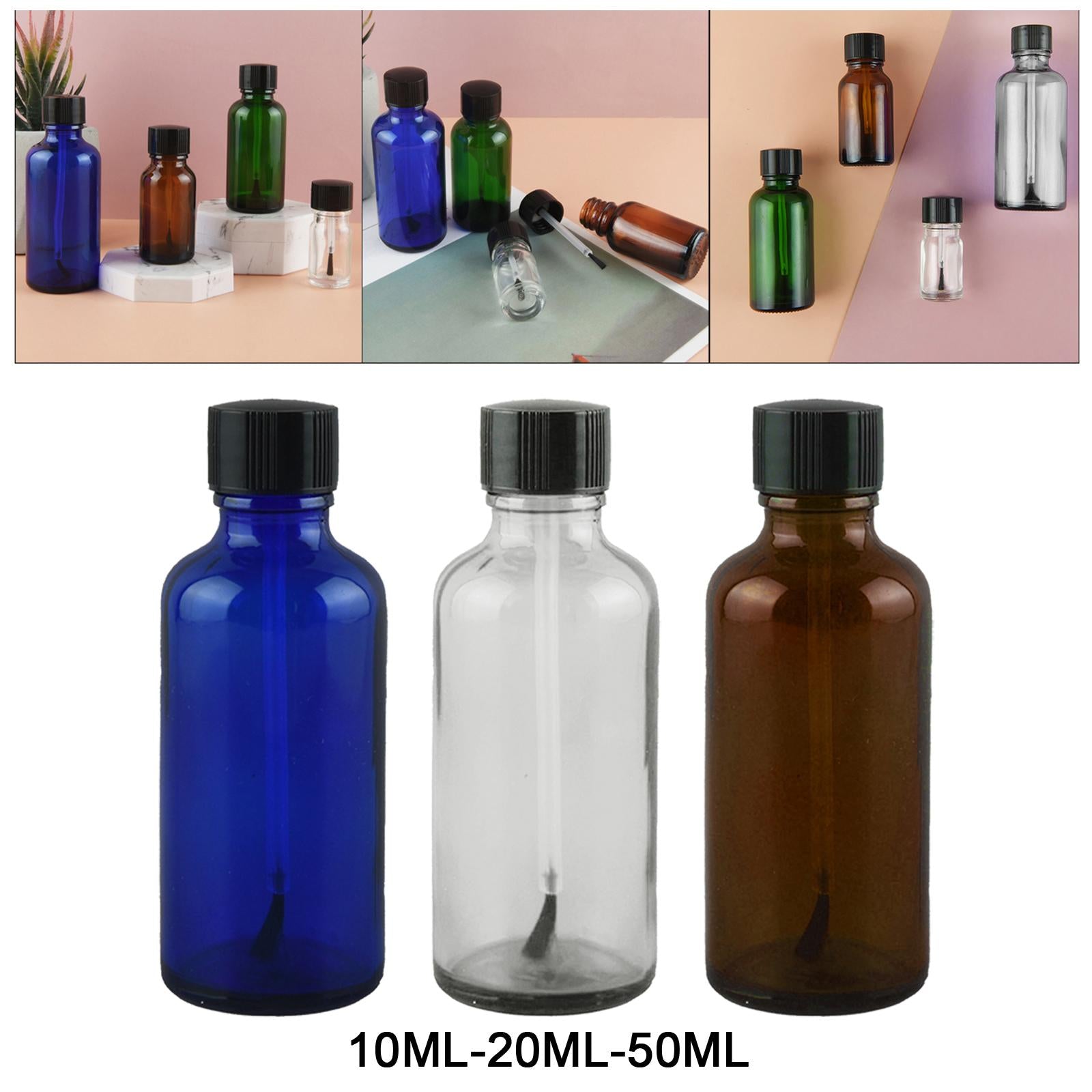 Nail Polish Bottles 10ml Leakproof Storage Liquid with Brush Caps Blue 10ml