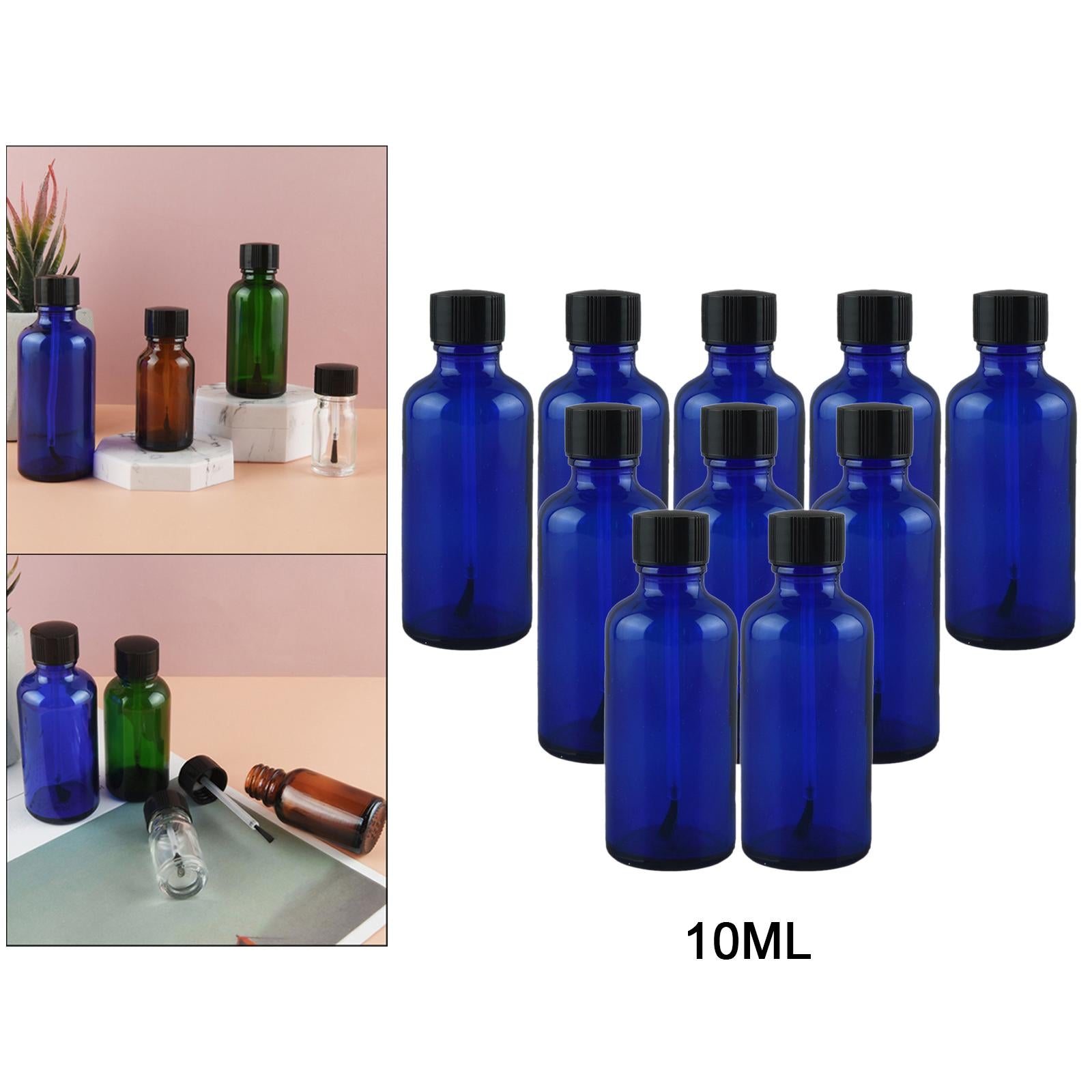 Nail Polish Bottles 10ml Leakproof Storage Liquid with Brush Caps Blue 10ml