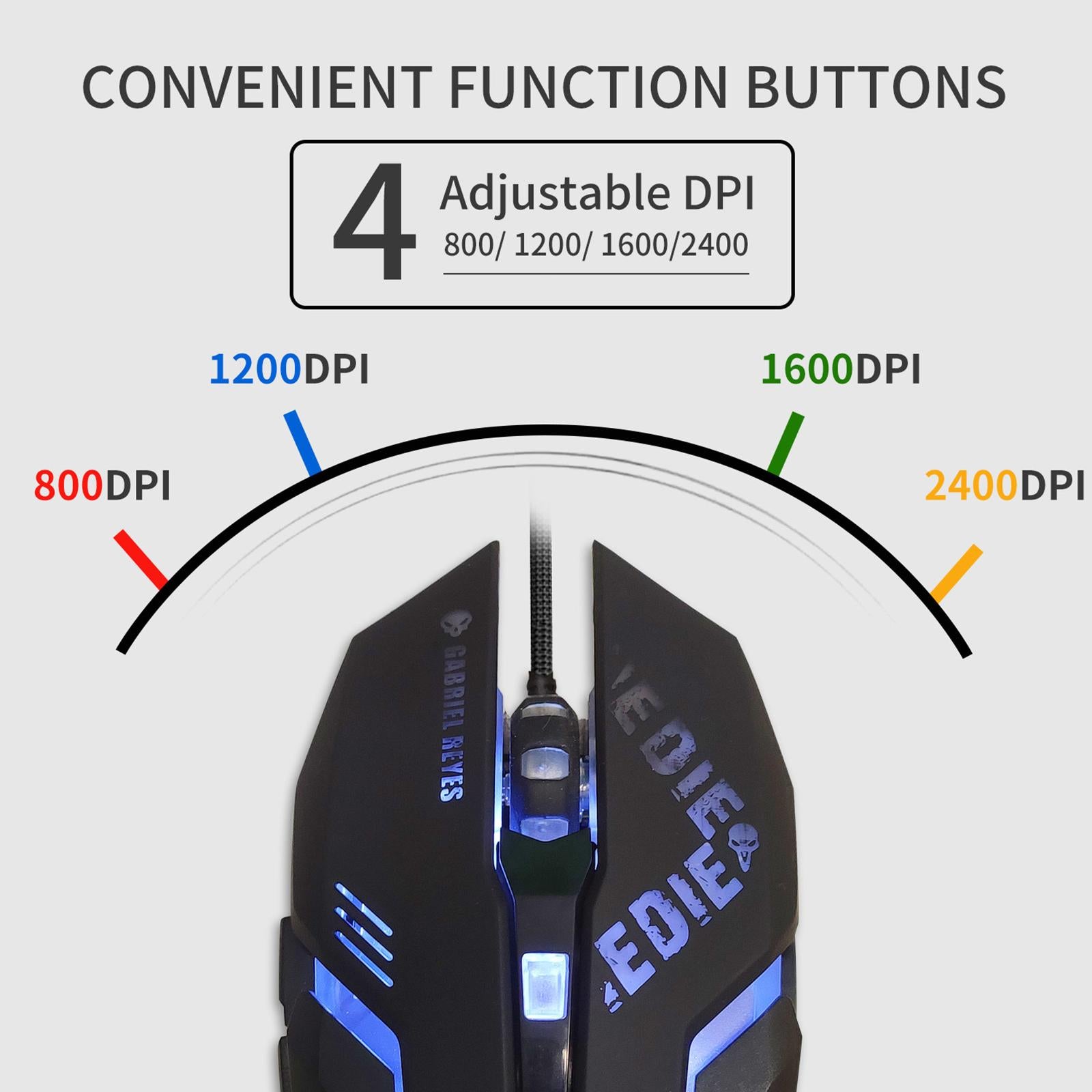 Silent Wired Computer Mouse Breathing Light Ergonomic for Gaming Gamers