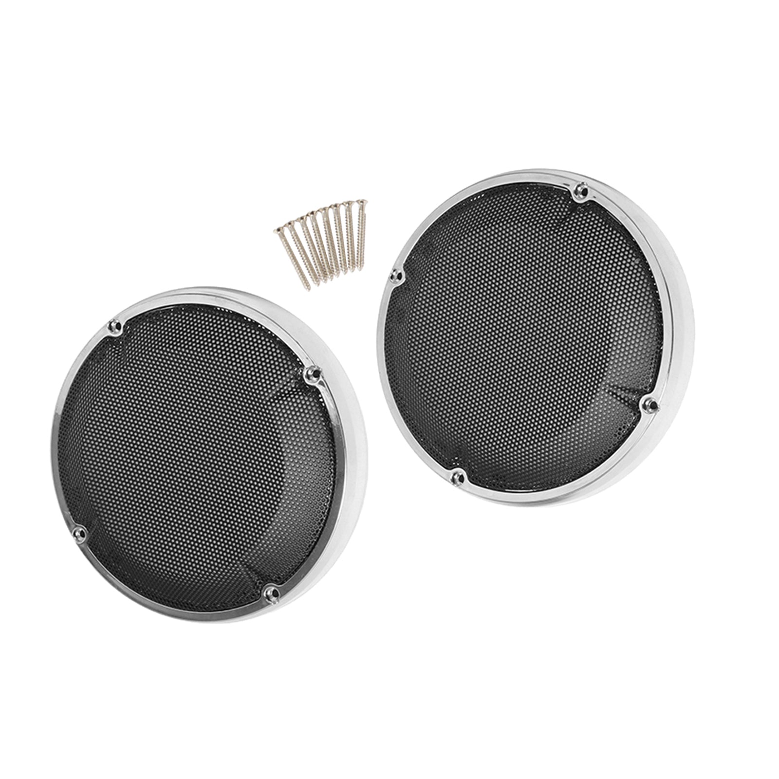 6.5 Inch Speaker Grills Covers for Harley Electra Road Glide 83-20  Silver