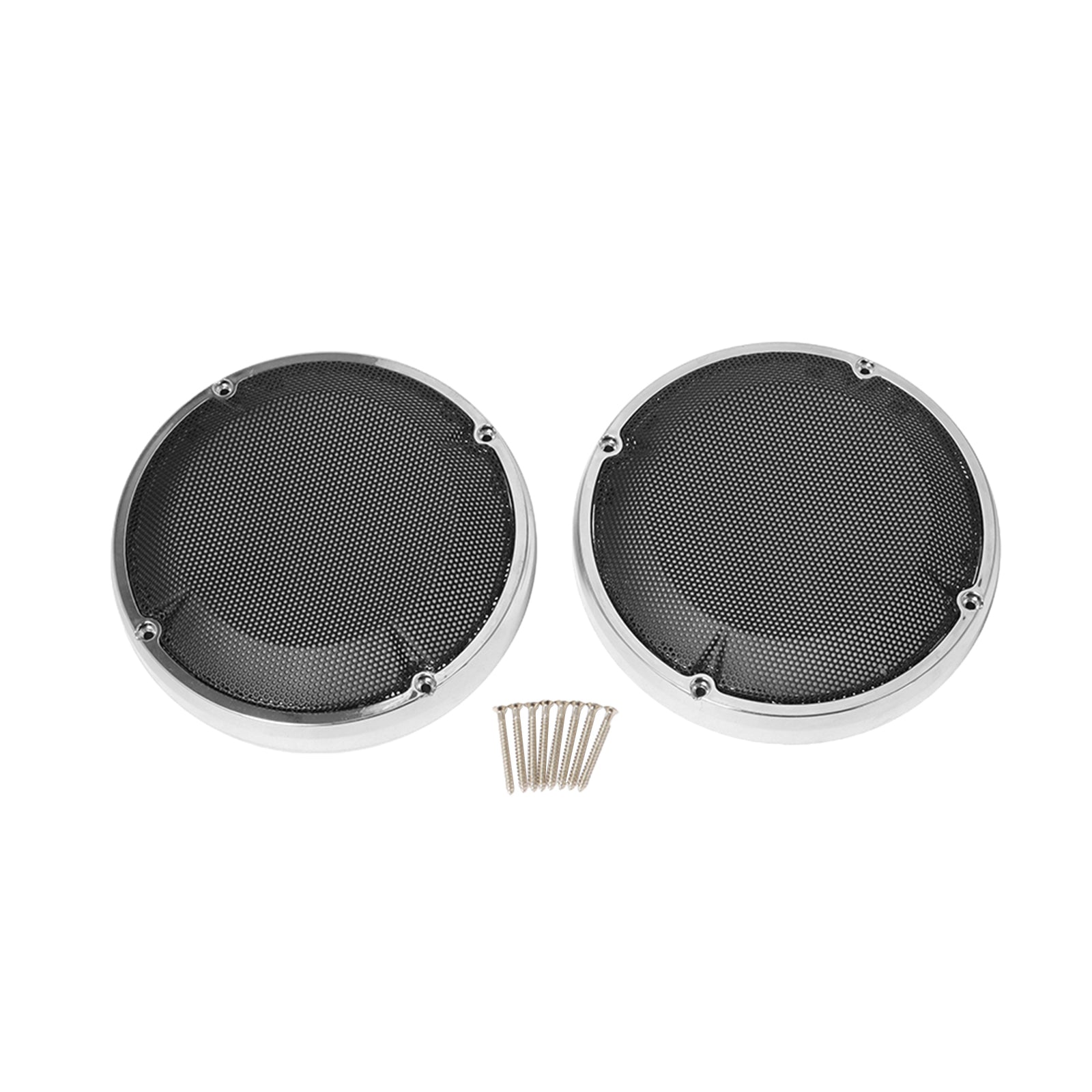 6.5 Inch Speaker Grills Covers for Harley Electra Road Glide 83-20  Silver