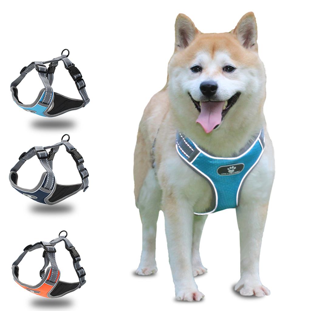 Soft Harness Vest Pet Harness Easy Control Comfortable for Large Medium Dogs Light Blue L