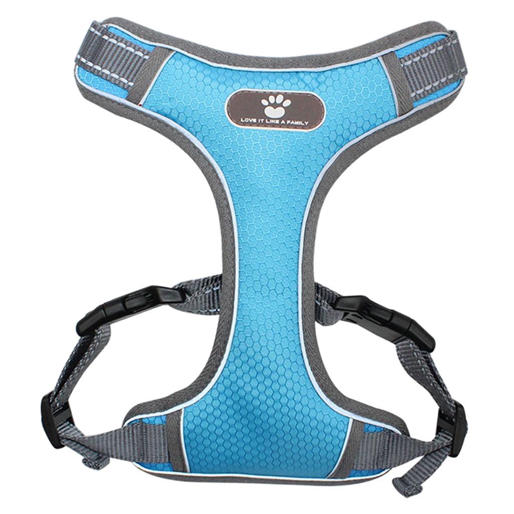 Soft Harness Vest Pet Harness Easy Control Comfortable for Large Medium Dogs Light Blue L