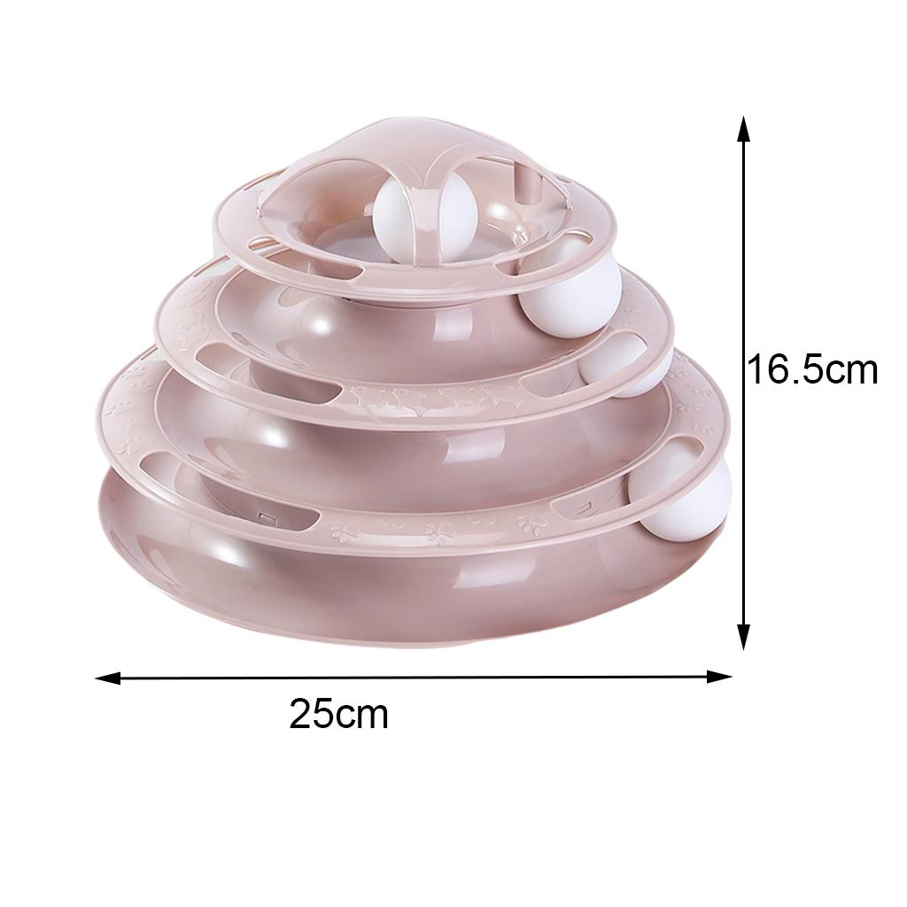 Funny Cat Toy Plastic Tower Interactive Track Ball Roller Playing Game Pink