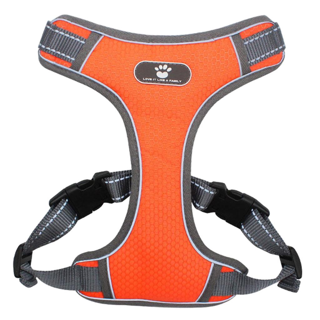 Soft Harness Vest Pet Harness Easy Control Comfortable for Large Medium Dogs Orange S