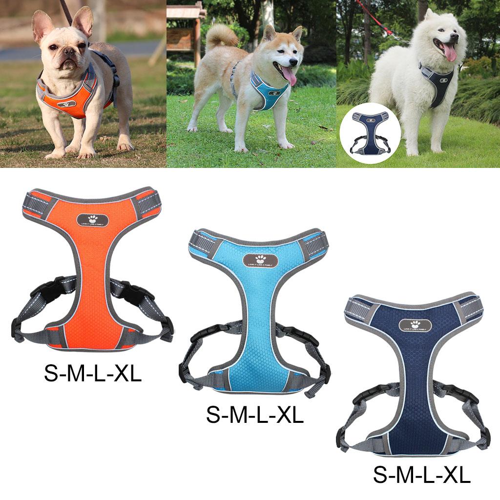 Soft Harness Vest Pet Harness Easy Control Comfortable for Large Medium Dogs Orange S