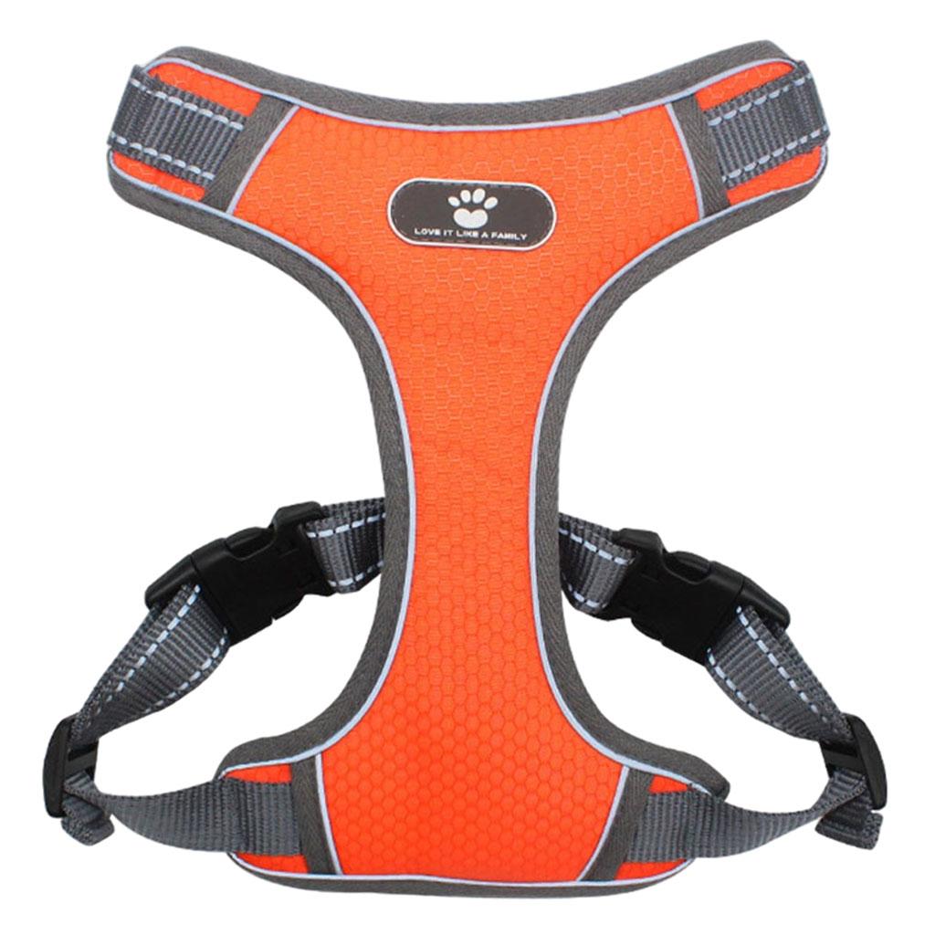 Soft Harness Vest Pet Harness Easy Control Comfortable for Large Medium Dogs Orange S