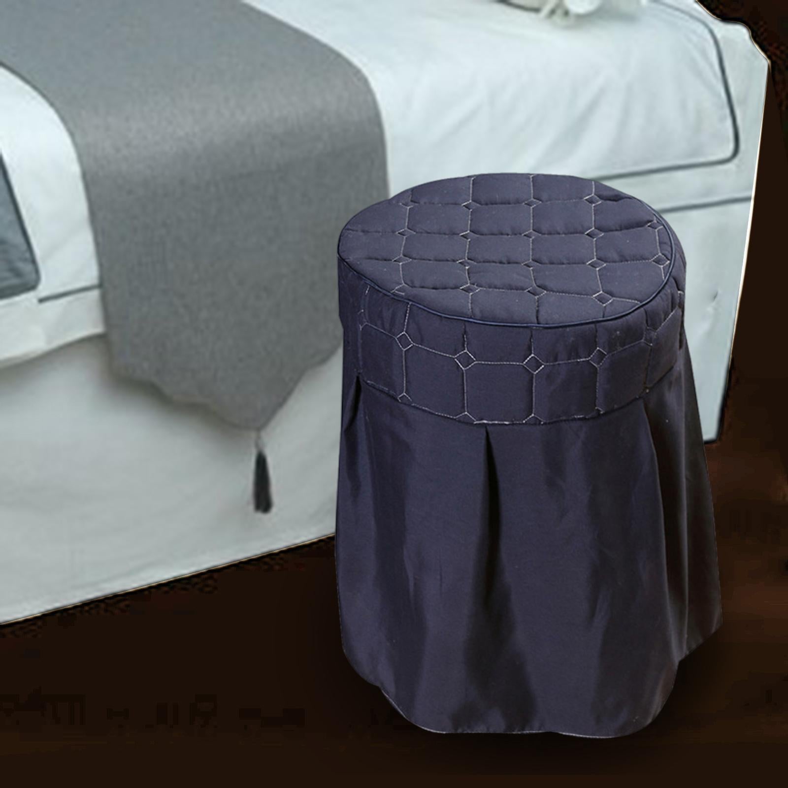 Beauty Salon Round Chair Cover Elastic Cover for Home Spa Dorm Navy Blue