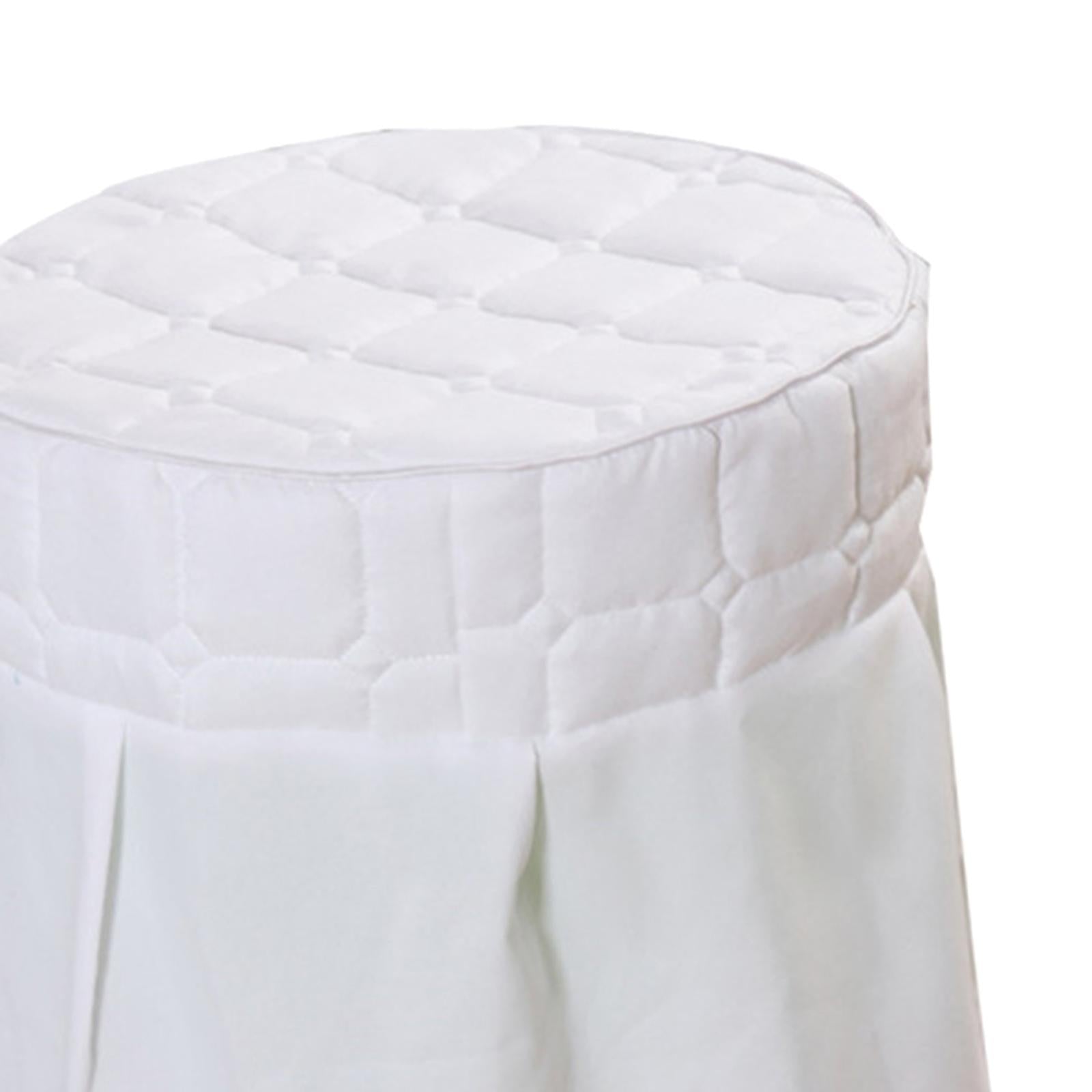 Beauty Salon Round Chair Cover Elastic Cover for Home Spa Dorm White