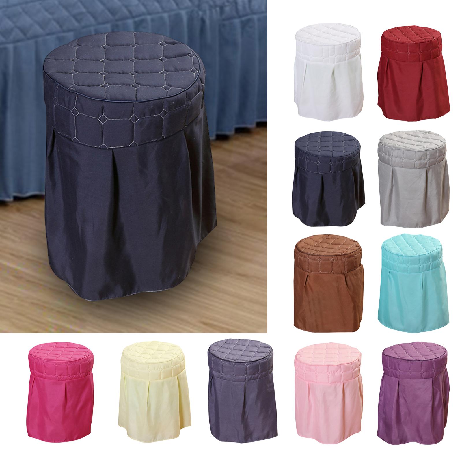 Beauty Salon Round Chair Cover Elastic Cover for Home Spa Dorm White