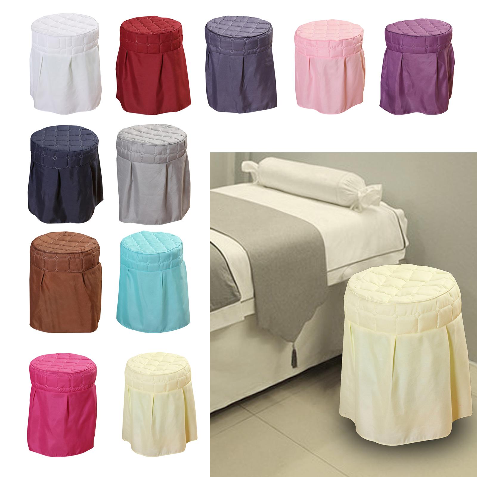 Beauty Salon Round Chair Cover Elastic Cover for Home Spa Dorm White