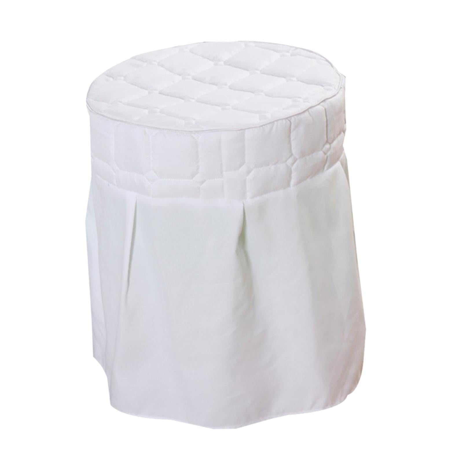 Beauty Salon Round Chair Cover Elastic Cover for Home Spa Dorm White