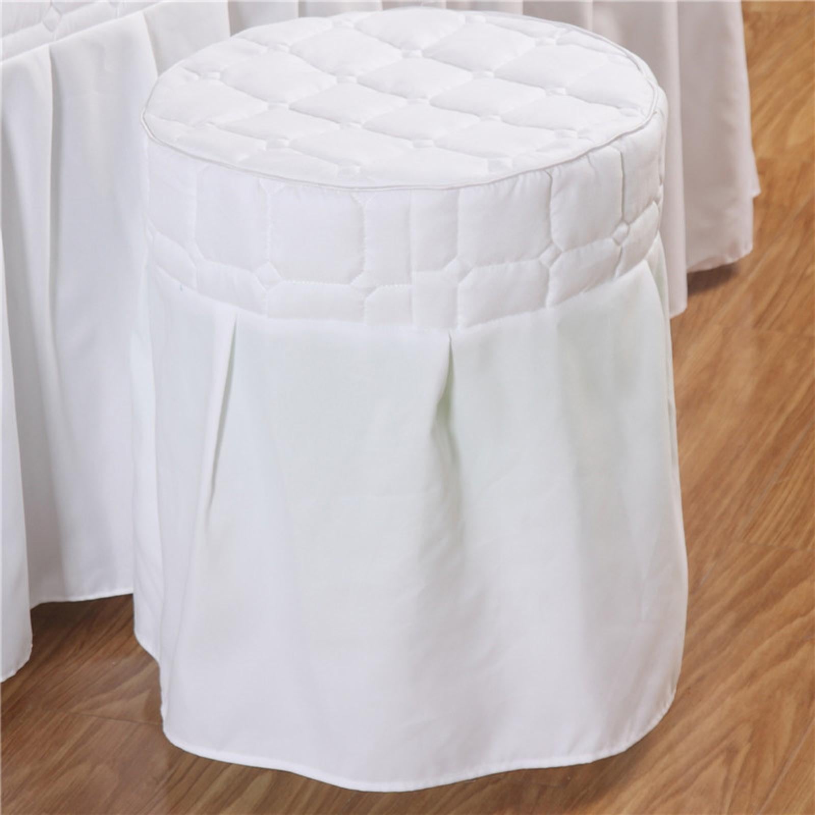 Beauty Salon Round Chair Cover Elastic Cover for Home Spa Dorm White