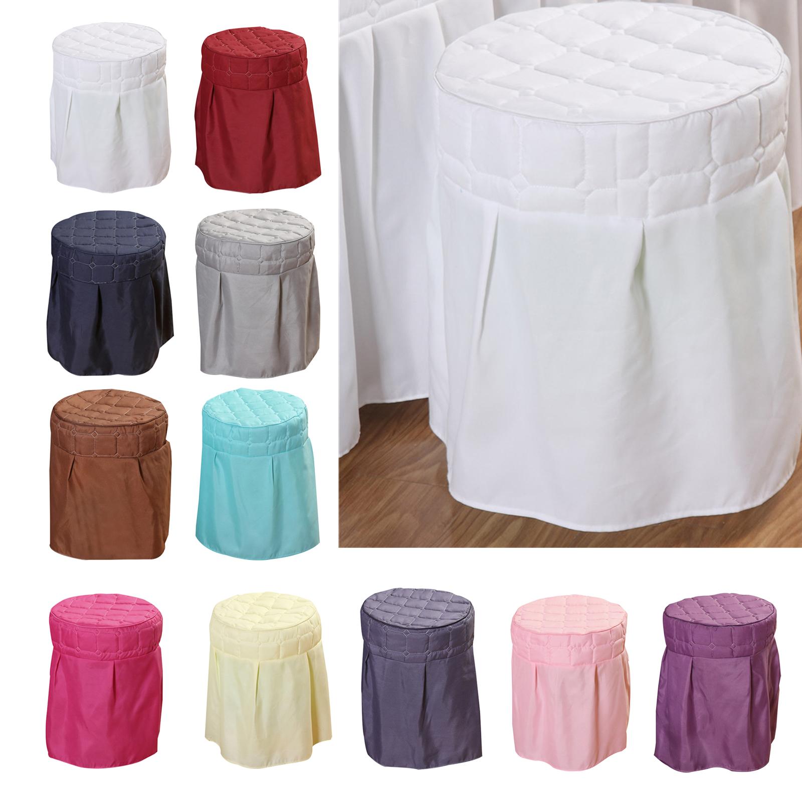 Beauty Salon Round Chair Cover Elastic Cover for Home Spa Dorm White