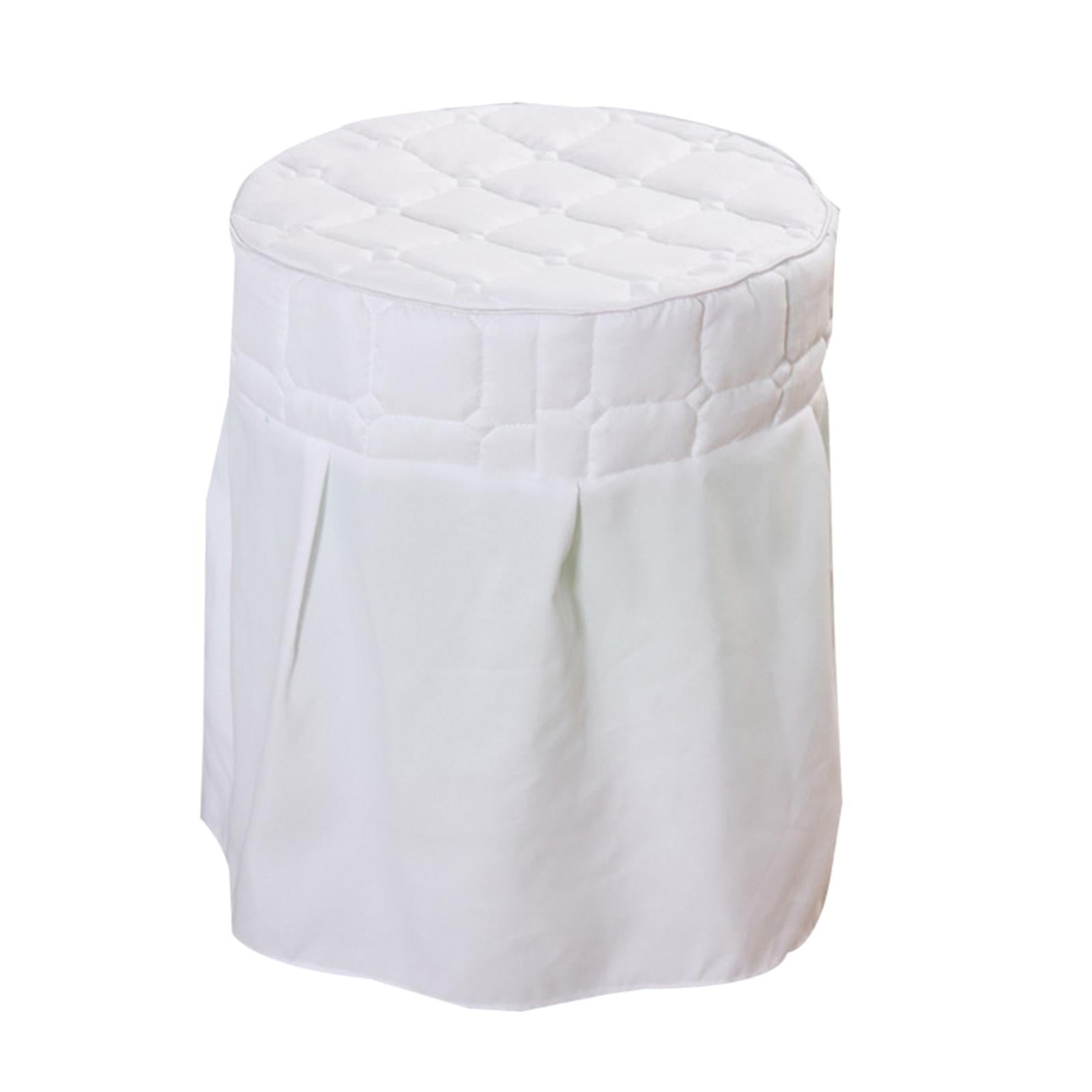 Beauty Salon Round Chair Cover Elastic Cover for Home Spa Dorm White