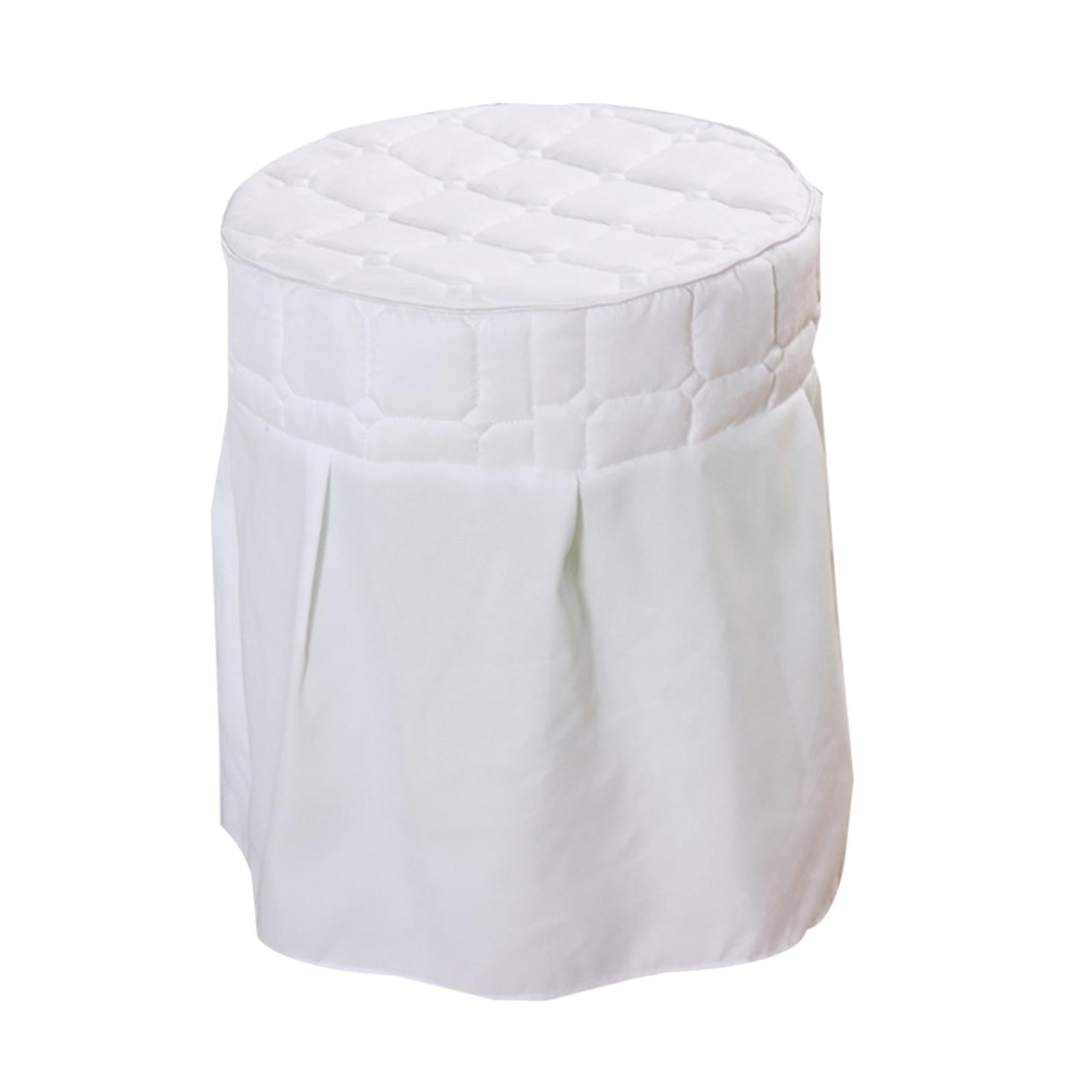 Beauty Salon Round Chair Cover Elastic Cover for Home Spa Dorm White