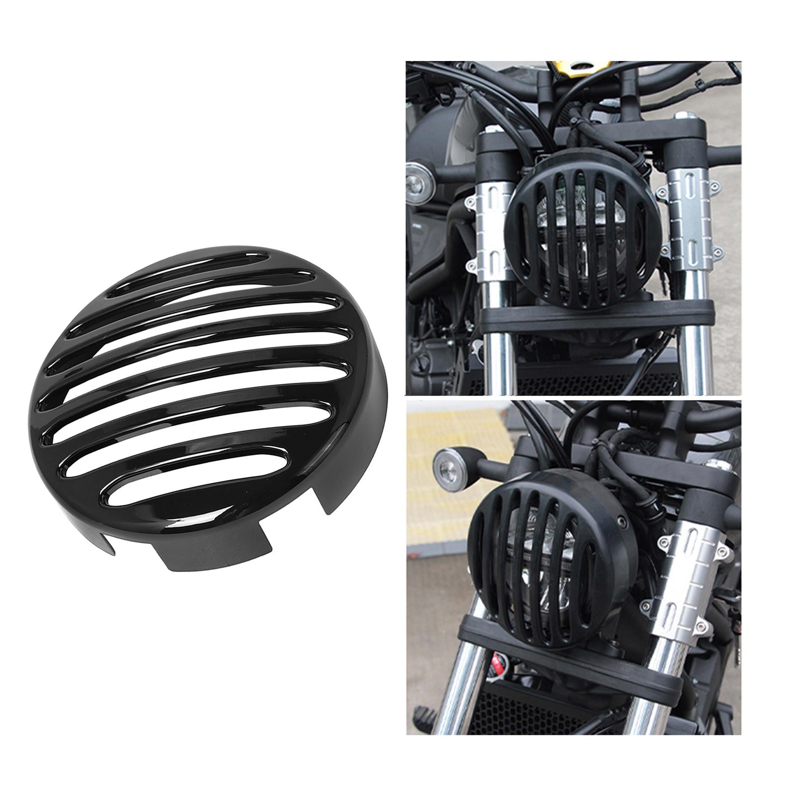 Round Headlight Grill Cover Guard for Honda Rebel CMX 500 17-19 Accessories Bright Black