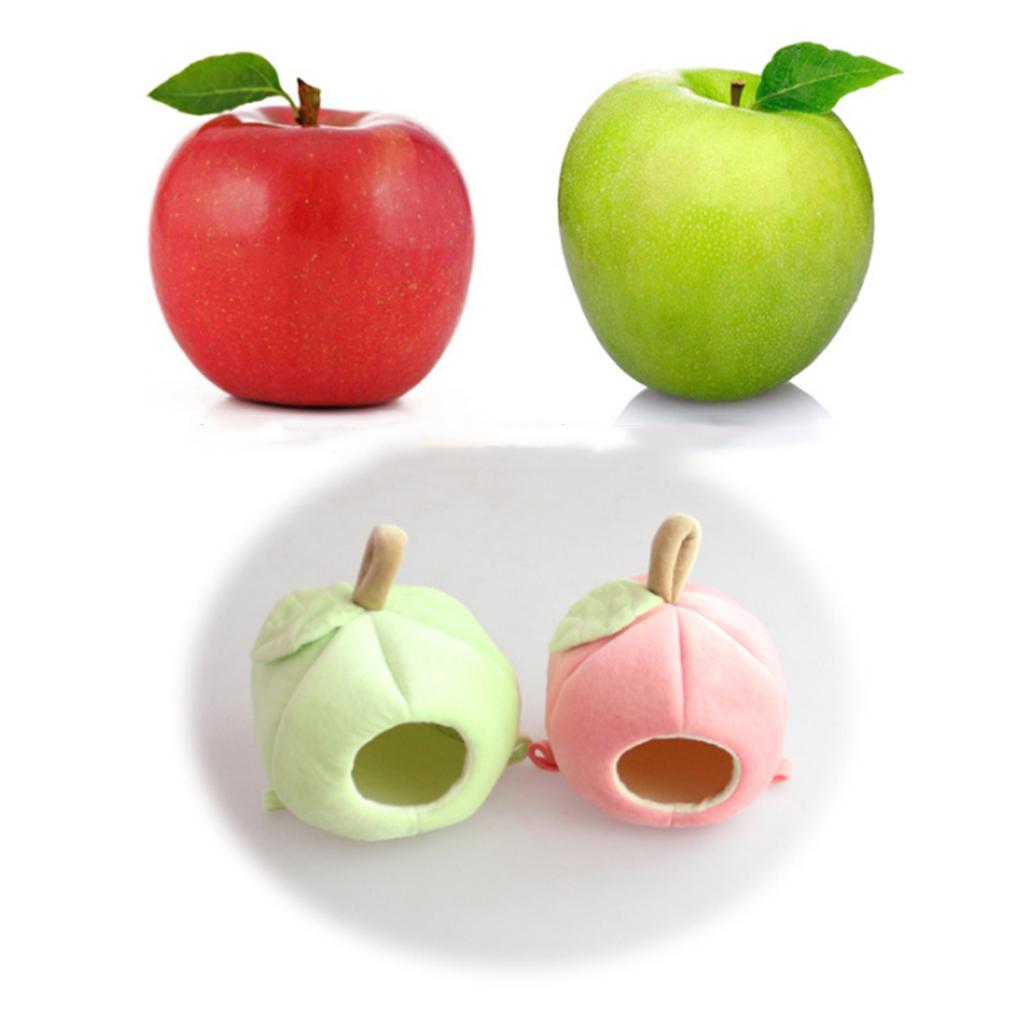 Apple Shape Small Pet Nest Hamster Bed Hammock Warm Cave House Pink