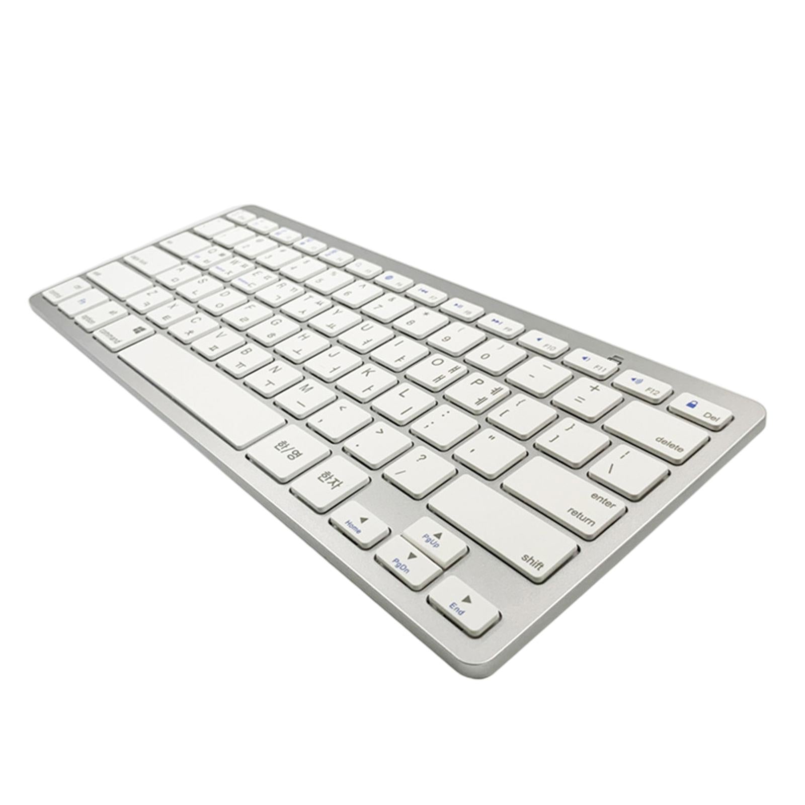 Silver Mini Korean 78 Keys Wireless Bluetooth Keyboard for iPad