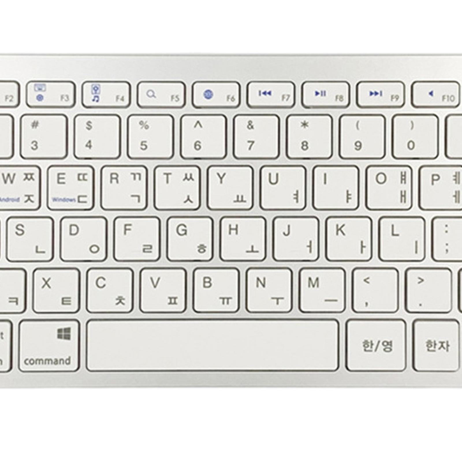 Silver Mini Korean 78 Keys Wireless Bluetooth Keyboard for iPad