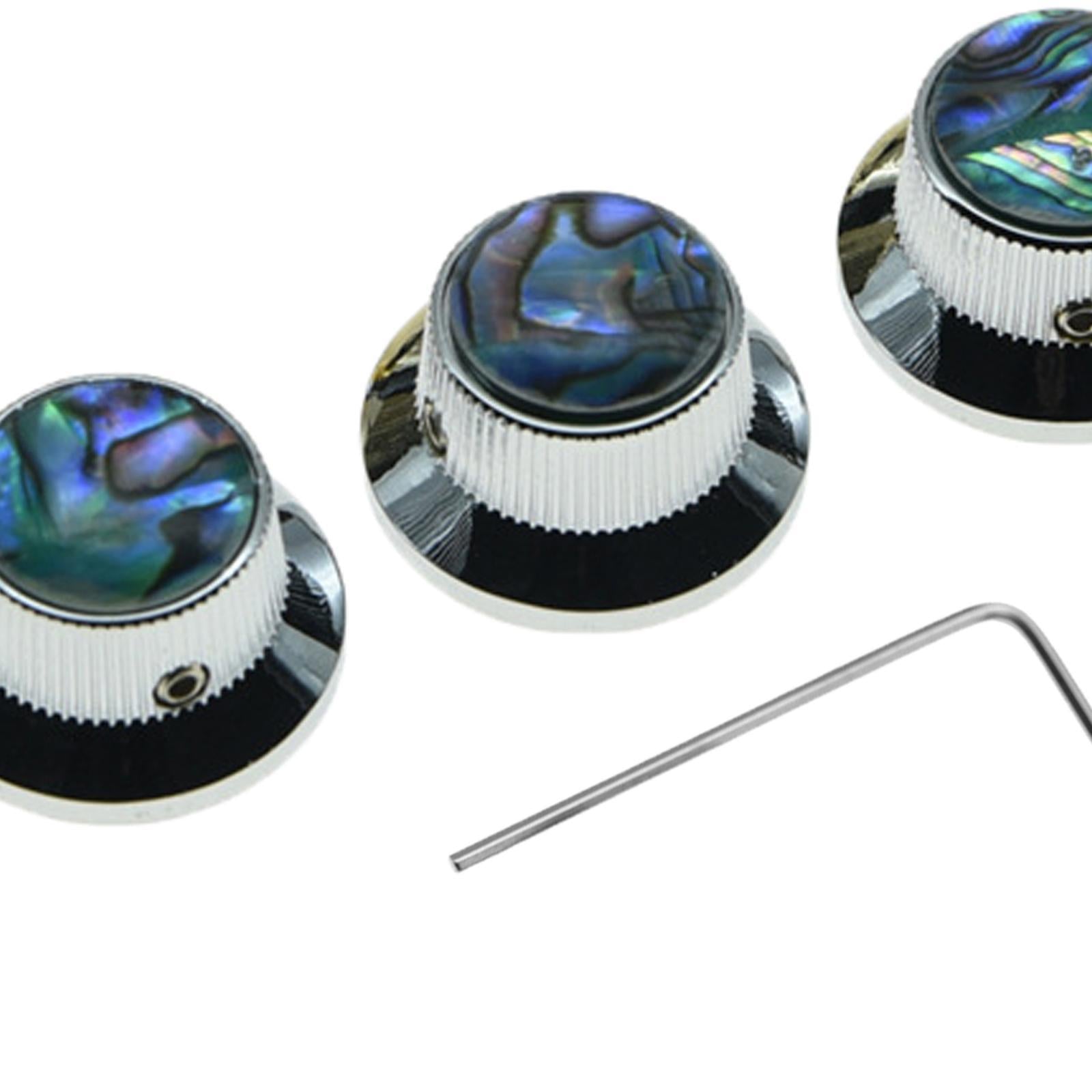 3pcs Guitar Control Knob Volume Knobs for Electric Guitar Instrument Chrome