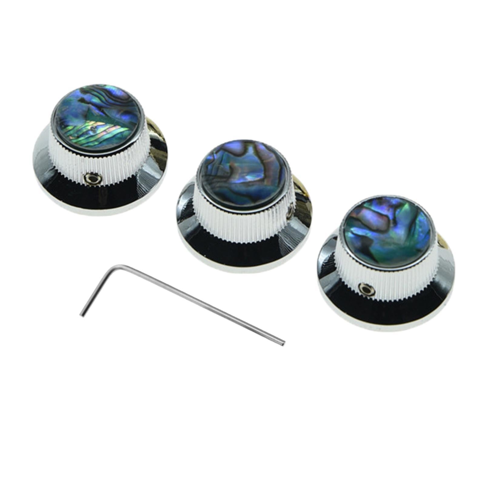 3pcs Guitar Control Knob Volume Knobs for Electric Guitar Instrument Chrome