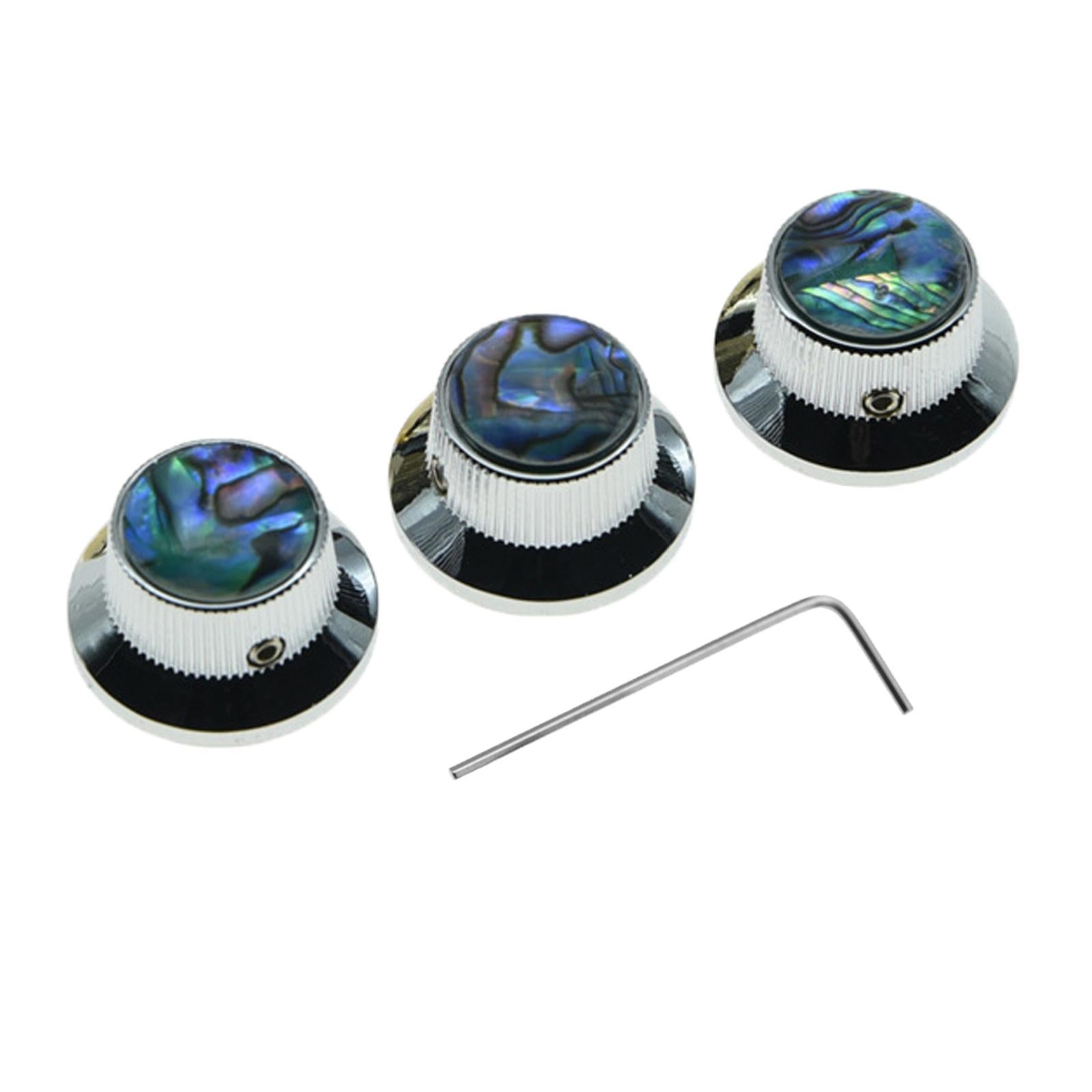 3pcs Guitar Control Knob Volume Knobs for Electric Guitar Instrument Chrome