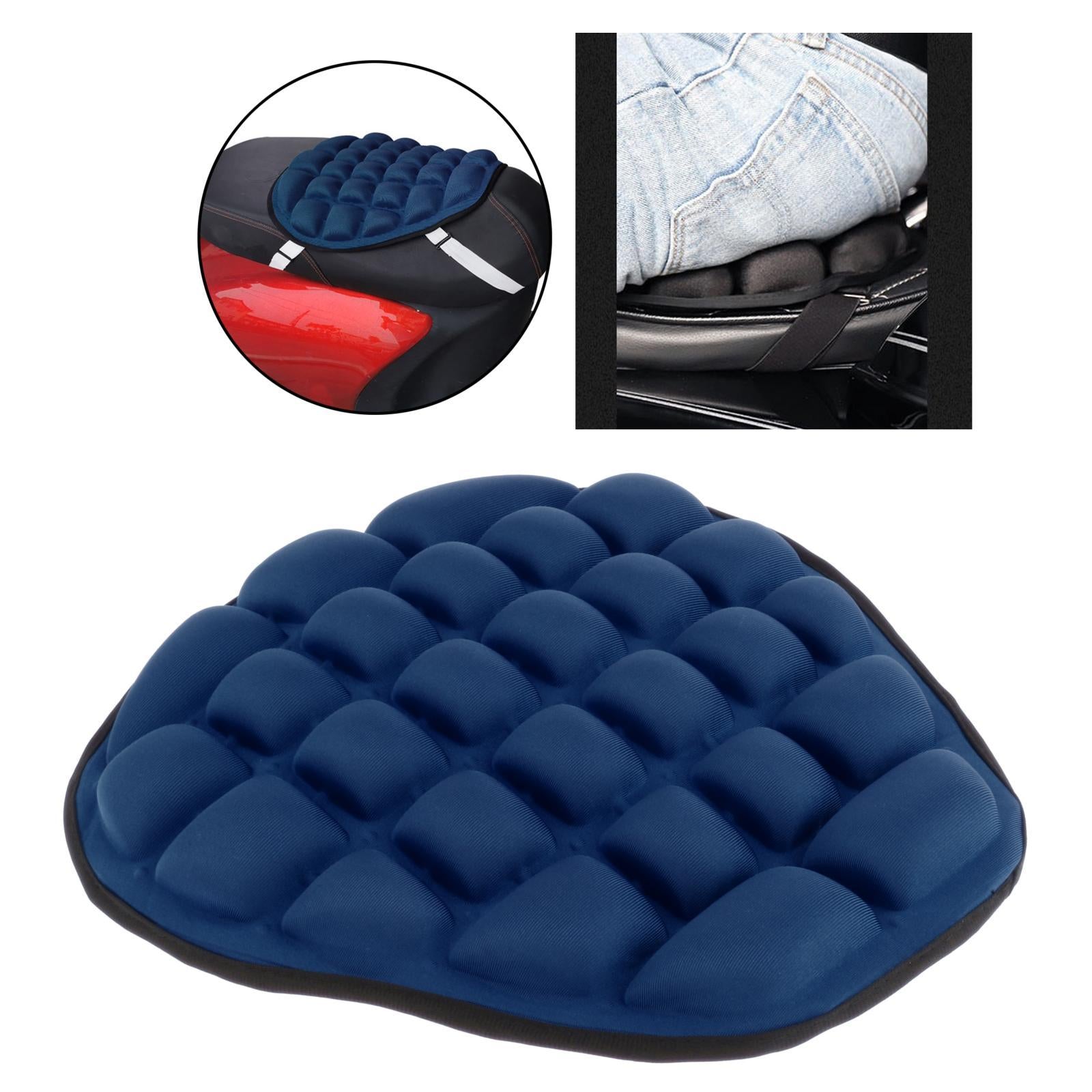 Motorcycle Bikes 3D Seat Cushion Pressure Relief Universal for Cruiser Blue