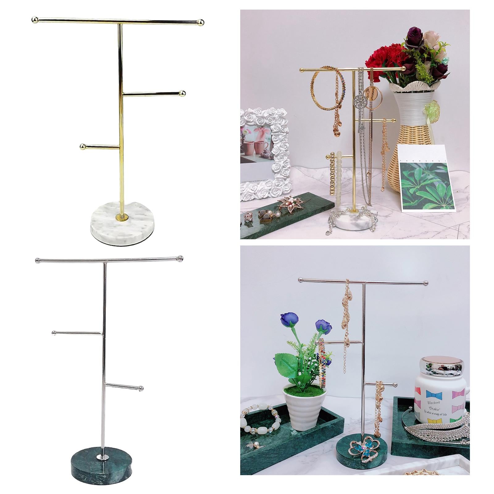 Jewelry Necklace Display Rack Table Top Holder Marble Base Personal Use color 1