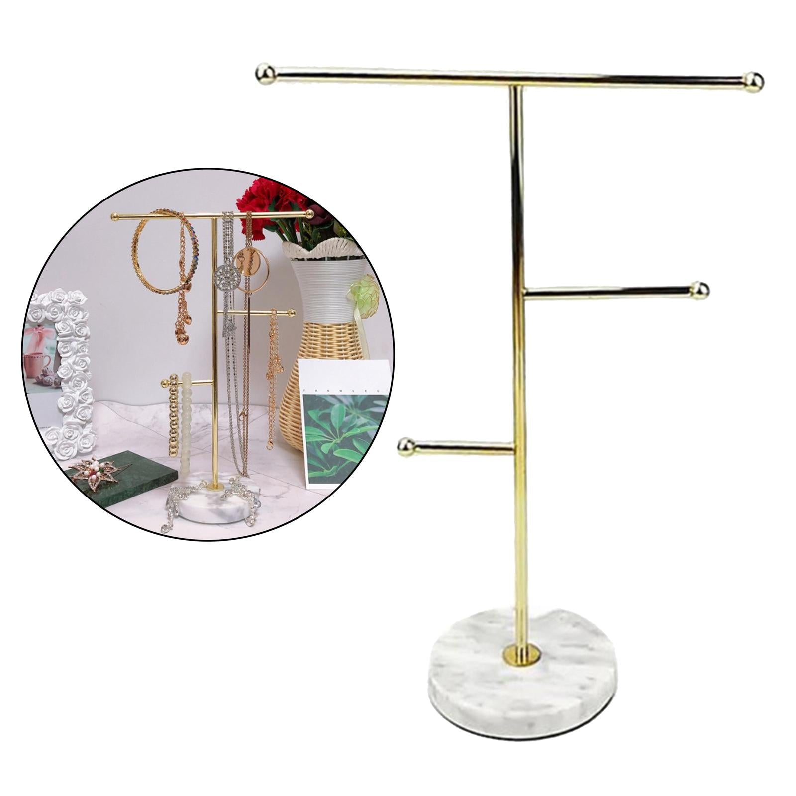 Jewelry Necklace Display Rack Table Top Holder Marble Base Personal Use color 1