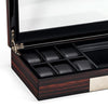 6 Slots Men Watch Box Wooden Display Organizer Glasses Jewelry Storage