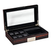 6 Slots Men Watch Box Wooden Display Organizer Glasses Jewelry Storage