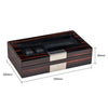 6 Slots Men Watch Box Wooden Display Organizer Glasses Jewelry Storage